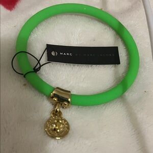 Marc by Marc Jacobs Neon Green Bracelet with Gold Pendant